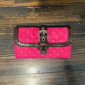 Vibrant Quilted Wallet with Dark Trim